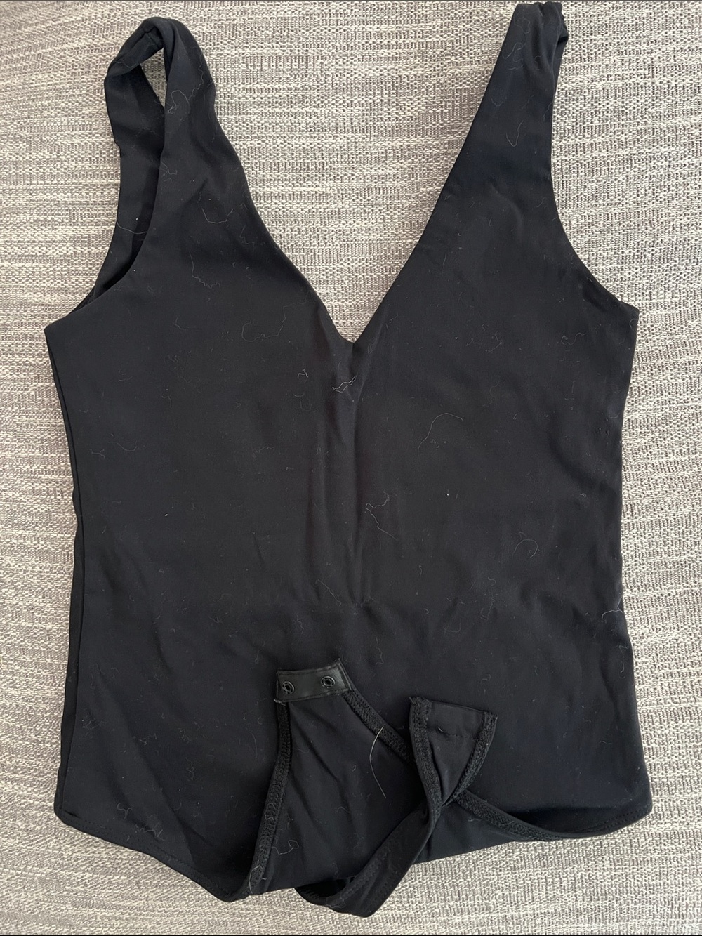 Black V-Neck Women's Bodysuit Top